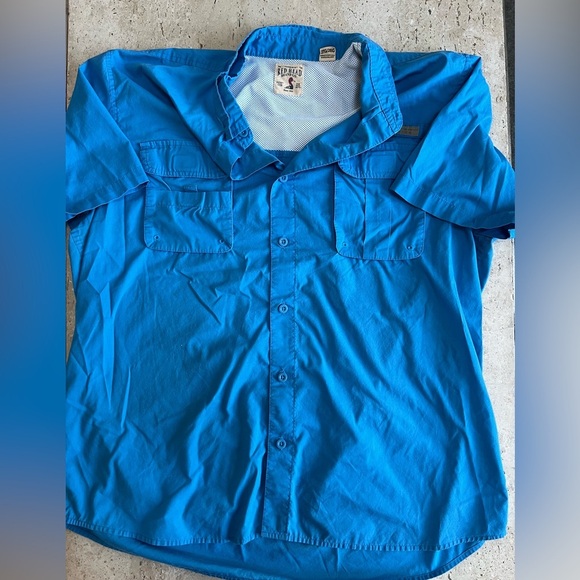 Red Head Brand Blue Button Down Vented Fishing Shirt Size 2XL - Picture 1 of 6